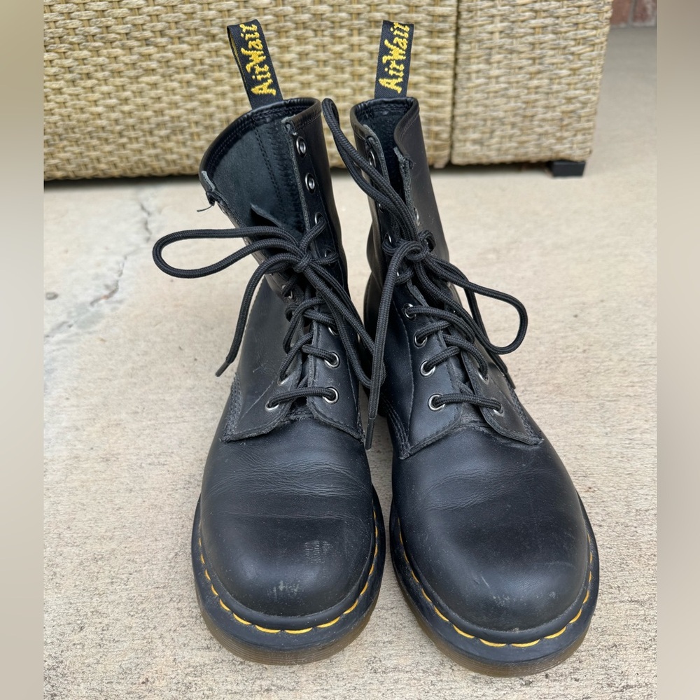 Dr. Martens Black Leather Lace-Up Boots